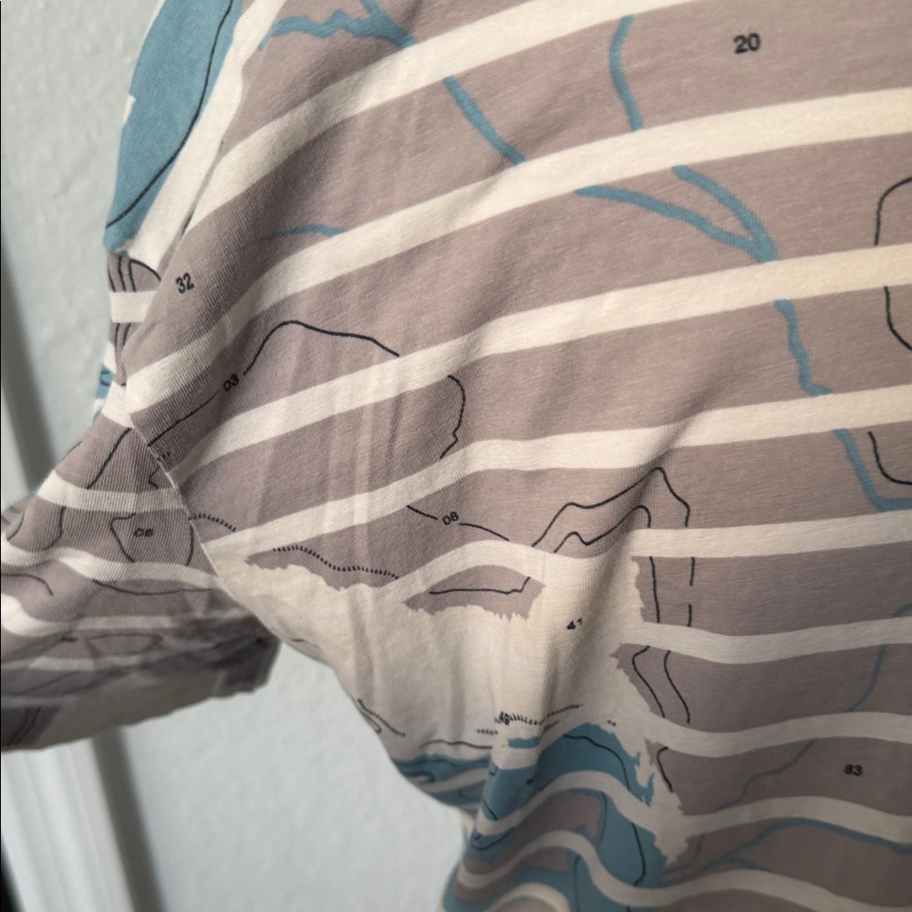 Lacoste Striped Blue and Beige T-Shirt - Picture 4 of 7